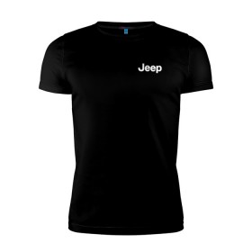 Мужская футболка премиум с принтом JEEP в Белгороде, 92% хлопок, 8% лайкра | приталенный силуэт, круглый вырез ворота, длина до линии бедра, короткий рукав | auto | jeep | sport | авто | автомобиль | автомобильные | бренд | джип | марка | машины | спорт
