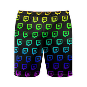 Мужские шорты 3D спортивные с принтом Twitch в Белгороде,  |  | game | gamer | logo | twitch | twitties | градиент | игры | логотип | стрим | твитч | текстура
