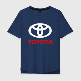 Мужская футболка хлопок Oversize с принтом TOYOTA в Белгороде, 100% хлопок | свободный крой, круглый ворот, “спинка” длиннее передней части | auto | sport | toyota | авто | автомобиль | автомобильные | бренд | марка | машины | спорт | тойота