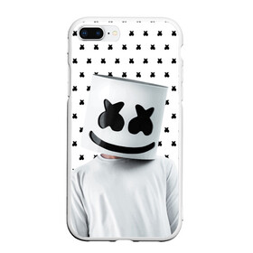 Чехол для iPhone 7Plus/8 Plus матовый с принтом MARSHMELLO White в Белгороде, Силикон | Область печати: задняя сторона чехла, без боковых панелей | marsh | marshmallow | marshmello | marshmelo | mello | music | smile | диджей | лого | маршмеллов | маршмеллоу | маршмеллу | маршмело | маршмелов | маршмелоу | музыка | музыкант | рожица | трэп | улыбка | хаус