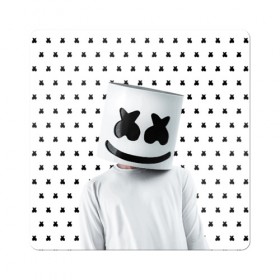 Магнит виниловый Квадрат с принтом MARSHMELLO White в Белгороде, полимерный материал с магнитным слоем | размер 9*9 см, закругленные углы | Тематика изображения на принте: marsh | marshmallow | marshmello | marshmelo | mello | music | smile | диджей | лого | маршмеллов | маршмеллоу | маршмеллу | маршмело | маршмелов | маршмелоу | музыка | музыкант | рожица | трэп | улыбка | хаус