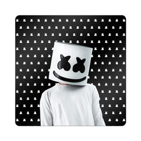 Магнит виниловый Квадрат с принтом MARSHMELLO Black в Белгороде, полимерный материал с магнитным слоем | размер 9*9 см, закругленные углы | Тематика изображения на принте: marsh | marshmallow | marshmello | marshmelo | mello | music | smile | диджей | лого | маршмеллов | маршмеллоу | маршмеллу | маршмело | маршмелов | маршмелоу | музыка | музыкант | рожица | трэп | улыбка | хаус