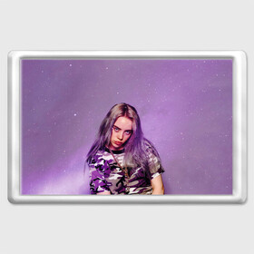 Магнит 45*70 с принтом Billie Eilish в Белгороде, Пластик | Размер: 78*52 мм; Размер печати: 70*45 | billie eilish | lovely | music | ocean eyes | pop | билли айлиш | девушка | музыка | океан | поп | эйлиш | элиш