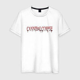 Мужская футболка хлопок с принтом Cannibal Corpse в Белгороде, 100% хлопок | прямой крой, круглый вырез горловины, длина до линии бедер, слегка спущенное плечо. | Тематика изображения на принте: cannibal corpse | death