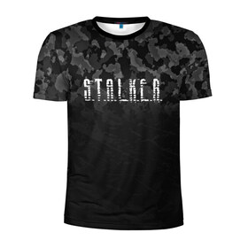 Мужская футболка 3D спортивная с принтом S.T.A.L.K.E.R. в Белгороде, 100% полиэстер с улучшенными характеристиками | приталенный силуэт, круглая горловина, широкие плечи, сужается к линии бедра | anomaly | bandit | chernobyl | logo | pripyat | shadow of chernobyl | stalker | stalker 2 | zone | аномалия | бандиты | зона | лого | меченый | припять | сталкер | сталкер 2 | тени чернобыля | чернобыль | чистое небо