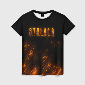Женская футболка 3D с принтом S.T.A.L.K.E.R. в Белгороде, 100% полиэфир ( синтетическое хлопкоподобное полотно) | прямой крой, круглый вырез горловины, длина до линии бедер | Тематика изображения на принте: anomaly | bandit | chernobyl | logo | pripyat | shadow of chernobyl | stalker | stalker 2 | zone | аномалия | бандиты | зона | лого | меченый | припять | сталкер | сталкер 2 | тени чернобыля | чернобыль | чистое небо