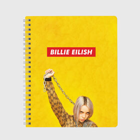 Тетрадь с принтом Billie Eilish в Белгороде, 100% бумага | 48 листов, плотность листов — 60 г/м2, плотность картонной обложки — 250 г/м2. Листы скреплены сбоку удобной пружинной спиралью. Уголки страниц и обложки скругленные. Цвет линий — светло-серый
 | billie eilish | lovely | music | ocean eyes | pop | билли айлиш | девушка | музыка | океан | поп | эйлиш | элиш