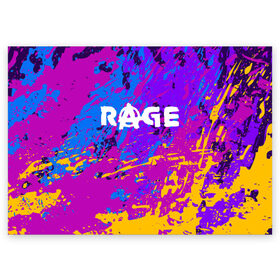 Поздравительная открытка с принтом RAGE 2 в Белгороде, 100% бумага | плотность бумаги 280 г/м2, матовая, на обратной стороне линовка и место для марки
 | apocalypse | game | paints | rage | rage 2 | апокалипсис | безумие | брызги | игра | краски