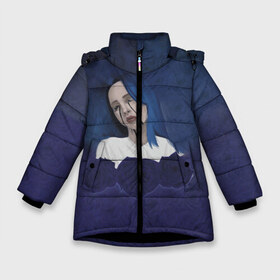 Зимняя куртка для девочек 3D с принтом Billie Eilish Flowers в Белгороде, ткань верха — 100% полиэстер; подклад — 100% полиэстер, утеплитель — 100% полиэстер. | длина ниже бедра, удлиненная спинка, воротник стойка и отстегивающийся капюшон. Есть боковые карманы с листочкой на кнопках, утяжки по низу изделия и внутренний карман на молнии. 

Предусмотрены светоотражающий принт на спинке, радужный светоотражающий элемент на пуллере молнии и на резинке для утяжки. | Тематика изображения на принте: billie eilish | lovely | music | ocean eyes | pop | билли айлиш | девушка | музыка | океан | поп | эйлиш | элиш