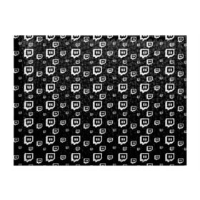 Обложка для студенческого билета с принтом Twitch в Белгороде, натуральная кожа | Размер: 11*8 см; Печать на всей внешней стороне | black and white | game | gamer | logo | pattern | twitch | twitties | игры | логотип | паттерн | стрим | твитч | текстура | черно белый