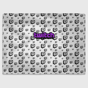 Плед 3D с принтом Twitch в Белгороде, 100% полиэстер | закругленные углы, все края обработаны. Ткань не мнется и не растягивается | Тематика изображения на принте: game | gamer | logo | pattern | twitch | twitties | игры | логотип | паттерн | стрим | твитч | текстура