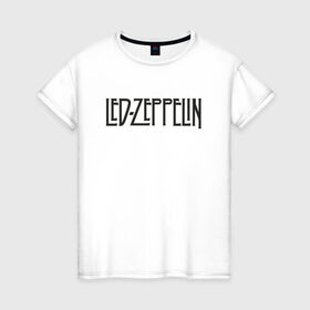Женская футболка хлопок с принтом Led Zeppelin в Белгороде, 100% хлопок | прямой крой, круглый вырез горловины, длина до линии бедер, слегка спущенное плечо | blues rock | heavy | led zeppelin | progressive hard rock