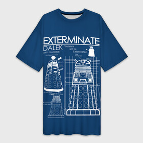 Платье-футболка 3D с принтом Доктор Кто. Далек в Белгороде,  |  | blueprint | dalek | doctor who | exterminate | time lord | далек | далеки | доктор | доктор кто | повелитель времени | схема | чертёж