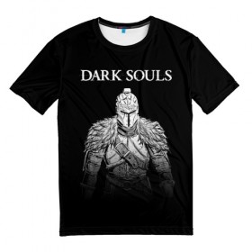 Мужская футболка 3D с принтом Dark Souls в Белгороде, 100% полиэфир | прямой крой, круглый вырез горловины, длина до линии бедер | dark souls | games | praise the sun | игры | компьютерные игры | рыцарь | тёмные души