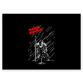 Поздравительная открытка с принтом Dark Souls в Белгороде, 100% бумага | плотность бумаги 280 г/м2, матовая, на обратной стороне линовка и место для марки
 | dark souls | games | praise the sun | игры | компьютерные игры | рыцарь | тёмные души