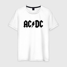 Мужская футболка хлопок с принтом AC/DC в Белгороде, 100% хлопок | прямой крой, круглый вырез горловины, длина до линии бедер, слегка спущенное плечо. | ac dc | blues rock | hard rock