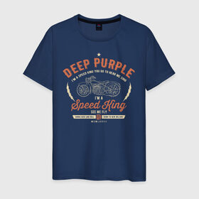 Мужская футболка хлопок с принтом Deep Purple в Белгороде, 100% хлопок | прямой крой, круглый вырез горловины, длина до линии бедер, слегка спущенное плечо. | deep purple | дип пёрпл | рок | рок группа | хард рок