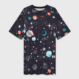 Платье-футболка 3D с принтом Космос в Белгороде,  |  | comets | infinity | planets | sky | sp | space | stars | universe | бесконечность | вселенная | галактики | графика | звезды | иллюстрация | картинка | кометы | космос | мода | небо | ночь | планеты | рисунок | созвездия | солнце