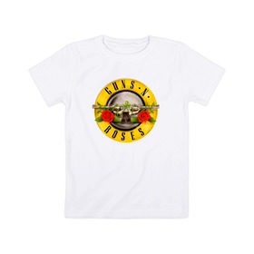 Детская футболка хлопок с принтом Guns N` Roses в Белгороде, 100% хлопок | круглый вырез горловины, полуприлегающий силуэт, длина до линии бедер | guns n roses | hard rock