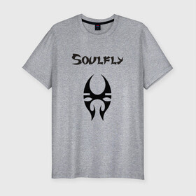 Мужская футболка хлопок Slim с принтом Soulfly в Белгороде, 92% хлопок, 8% лайкра | приталенный силуэт, круглый вырез ворота, длина до линии бедра, короткий рукав | groove thrash | nu | soulfly