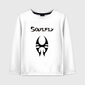 Детский лонгслив хлопок с принтом Soulfly в Белгороде, 100% хлопок | круглый вырез горловины, полуприлегающий силуэт, длина до линии бедер | Тематика изображения на принте: groove thrash | nu | soulfly