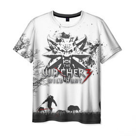Мужская футболка 3D с принтом The Witcher 3: Wild Hunt в Белгороде, 100% полиэфир | прямой крой, круглый вырез горловины, длина до линии бедер | wild hunt | арбалет | ведьмак 3 | геральт | дикая | магия | охота | сказка | сфера | фэнтези | цири