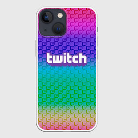 Чехол для iPhone 13 mini с принтом Rainbow Twitch в Белгороде,  |  | blog | cybersport | game | platform | player | service | stream | streamer | streaming | twitch | video | блоггер | игра | игрок | киберспорт | платформа | сервис | стрим | стример | твич