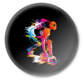 Значок с принтом Баскетбол в Белгороде,  металл | круглая форма, металлическая застежка в виде булавки | абстракция | баскетбол | бежит | белые | болельщик | игра | игрок | иллюстрация | коллаж | красные | кроссовки | мода | мяч | путешествие | радуга | серые | сила | скорость | спектр | спорт | спортсмен