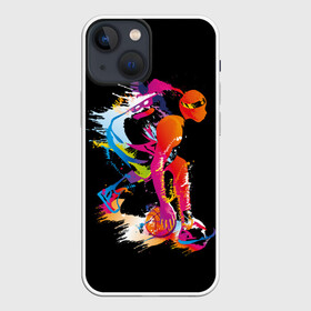 Чехол для iPhone 13 mini с принтом Баскетбол в Белгороде,  |  | абстракция | баскетбол | бежит | белые | болельщик | игра | игрок | иллюстрация | коллаж | красные | кроссовки | мода | мяч | путешествие | радуга | серые | сила | скорость | спектр | спорт | спортсмен