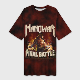 Платье-футболка 3D с принтом ManowaR final battle в Белгороде,  |  | adams | demaio | eric | heavy | joey | metal | true | viking | адамс | викинг метал | димайо | метал | мифология | скандинавская | тяжёлый | хамзи | хеви метал