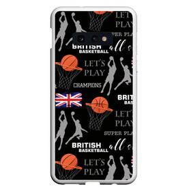 Чехол для Samsung S10E с принтом British basketball в Белгороде, Силикон | Область печати: задняя сторона чехла, без боковых панелей | Тематика изображения на принте: англия | баскетбол | баскетбольные | болельщик | британия | британский | бросок | графика | держава | игра | иллюстрация | картинка | кольцо | мода | мячи | надпи | прыжок | рисунок | сетка | сила