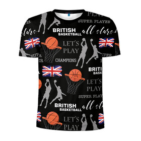 Мужская футболка 3D спортивная с принтом British basketball в Белгороде, 100% полиэстер с улучшенными характеристиками | приталенный силуэт, круглая горловина, широкие плечи, сужается к линии бедра | англия | баскетбол | баскетбольные | болельщик | британия | британский | бросок | графика | держава | игра | иллюстрация | картинка | кольцо | мода | мячи | надпи | прыжок | рисунок | сетка | сила