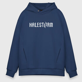 Мужское худи Oversize хлопок с принтом Halestorm в Белгороде, френч-терри — 70% хлопок, 30% полиэстер. Мягкий теплый начес внутри —100% хлопок | боковые карманы, эластичные манжеты и нижняя кромка, капюшон на магнитной кнопке | Тематика изображения на принте: halestorm | hard rock