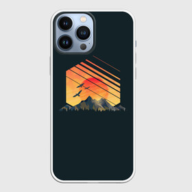 Чехол для iPhone 13 Pro Max с принтом Заход Солнца в Белгороде,  |  | Тематика изображения на принте: camping | mountains | sunset | восход | горы | заход | приключение | птицы | путешествие | солнце | туризм