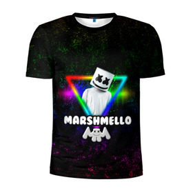 Мужская футболка 3D спортивная с принтом Marshmello в Белгороде, 100% полиэстер с улучшенными характеристиками | приталенный силуэт, круглая горловина, широкие плечи, сужается к линии бедра | christopher | comstock | dj | dotcom | friends | marshmallow | marshmello | usa | диджей | друзья | комсток | крис | маршмэллоу | продюсер | сша