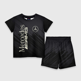 Детский костюм с шортами 3D с принтом Mercedes в Белгороде,  |  | Тематика изображения на принте: amg | mercedes | авто | автомобиль | иномарка | логотип | машина | мерседес | текстура