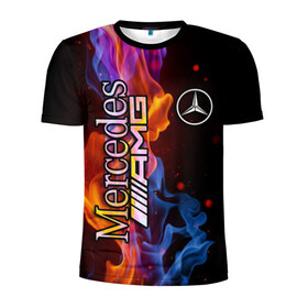 Мужская футболка 3D спортивная с принтом Mercedes в Белгороде, 100% полиэстер с улучшенными характеристиками | приталенный силуэт, круглая горловина, широкие плечи, сужается к линии бедра | amg | mercedes | авто | автомобиль | иномарка | логотип | машина | мерседес | текстура