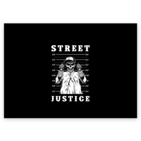 Поздравительная открытка с принтом Street justice в Белгороде, 100% бумага | плотность бумаги 280 г/м2, матовая, на обратной стороне линовка и место для марки
 | justice | s | skeleton | skull | street | банда | бандана | бандит | бейсболка | графика | иллюстрация | картинка | мода | надпись | оружие | пистолеты | платок | револьверы | рисунок | символ | скелет | справедливость