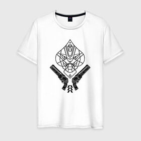 Мужская футболка хлопок с принтом ACE OF SPADES в Белгороде, 100% хлопок | прямой крой, круглый вырез горловины, длина до линии бедер, слегка спущенное плечо. | 