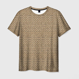 Мужская футболка 3D с принтом Джут в Белгороде, 100% полиэфир | прямой крой, круглый вырез горловины, длина до линии бедер | веревка | волокно | грубая | канат | мешковина | мешок | натуральное | плетение | роба | текстильное | ткань