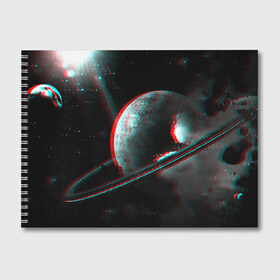 Альбом для рисования с принтом Cosmos Glitch в Белгороде, 100% бумага
 | матовая бумага, плотность 200 мг. | вселенная | глитч | звезды | земля | космос | плеяды | пространство