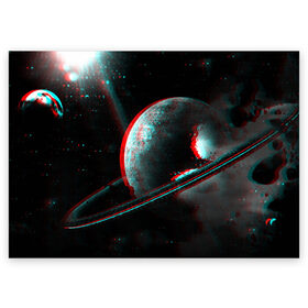 Поздравительная открытка с принтом Cosmos Glitch в Белгороде, 100% бумага | плотность бумаги 280 г/м2, матовая, на обратной стороне линовка и место для марки
 | вселенная | глитч | звезды | земля | космос | плеяды | пространство