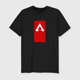 Мужская футболка премиум с принтом Apex в Белгороде, 92% хлопок, 8% лайкра | приталенный силуэт, круглый вырез ворота, длина до линии бедра, короткий рукав | Тематика изображения на принте: apex legends | игры | красный | логотип