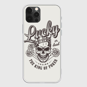 Чехол для iPhone 12 Pro Max с принтом lucky or dead the king of poke в Белгороде, Силикон |  | casino | death | happy | king | luck | or | графика | игра | или | иллюстрация | казино | картёжник | картинка | карты | король | корона | масть | мода | надпись | пики | покер | рисунок | розы | рулетка | светлый | стиль