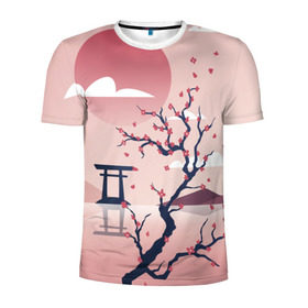 Мужская футболка 3D спортивная с принтом Японский мотив в Белгороде, 100% полиэстер с улучшенными характеристиками | приталенный силуэт, круглая горловина, широкие плечи, сужается к линии бедра | 23 | 8 | азия | вип | вишня | горы | дерево | дизайн | мода | небо | новинка | новый год | подарок | сакура | солнце | стритвир | топ | тренд | цветок | япония