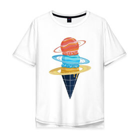 Мужская футболка хлопок Oversize с принтом Space Ice Cream в Белгороде, 100% хлопок | свободный крой, круглый ворот, “спинка” длиннее передней части | earth | express | futurama | galaxy | ice cream | moon | nasa | planet | space | star | world | астронавт | вселенная | гагарин | галактика | еда | звезда | звезды | земля | космонавт | космос | луна | мир | мороженое | н | наса | небо | планета