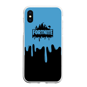 Чехол для iPhone XS Max матовый с принтом FORTNITE - Black&Blue в Белгороде, Силикон | Область печати: задняя сторона чехла, без боковых панелей | Тематика изображения на принте: battlefield | counter strike | cs | cs go | csgo | dota | dota2 | exodus | fortnite | gta | kombat | metro | mortal | moscow | off white | place | pubg | supreme | trasher | vans | метро | москва