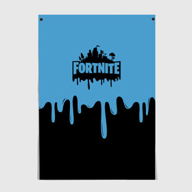 Постер с принтом FORTNITE - Black&Blue в Белгороде, 100% бумага
 | бумага, плотность 150 мг. Матовая, но за счет высокого коэффициента гладкости имеет небольшой блеск и дает на свету блики, но в отличии от глянцевой бумаги не покрыта лаком | battlefield | counter strike | cs | cs go | csgo | dota | dota2 | exodus | fortnite | gta | kombat | metro | mortal | moscow | off white | place | pubg | supreme | trasher | vans | метро | москва