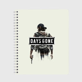 Тетрадь с принтом Days Gone Poster в Белгороде, 100% бумага | 48 листов, плотность листов — 60 г/м2, плотность картонной обложки — 250 г/м2. Листы скреплены сбоку удобной пружинной спиралью. Уголки страниц и обложки скругленные. Цвет линий — светло-серый
 | Тематика изображения на принте: 2019 | days gone | game | poster | ps4 | zombie | жизнь после | зомби | игра