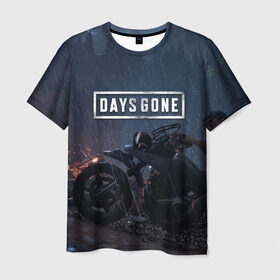 Мужская футболка 3D с принтом Days Gone в Белгороде, 100% полиэфир | прямой крой, круглый вырез горловины, длина до линии бедер | 2019 | days gone | game | poster | ps4 | zombie | жизнь после | зомби | игра
